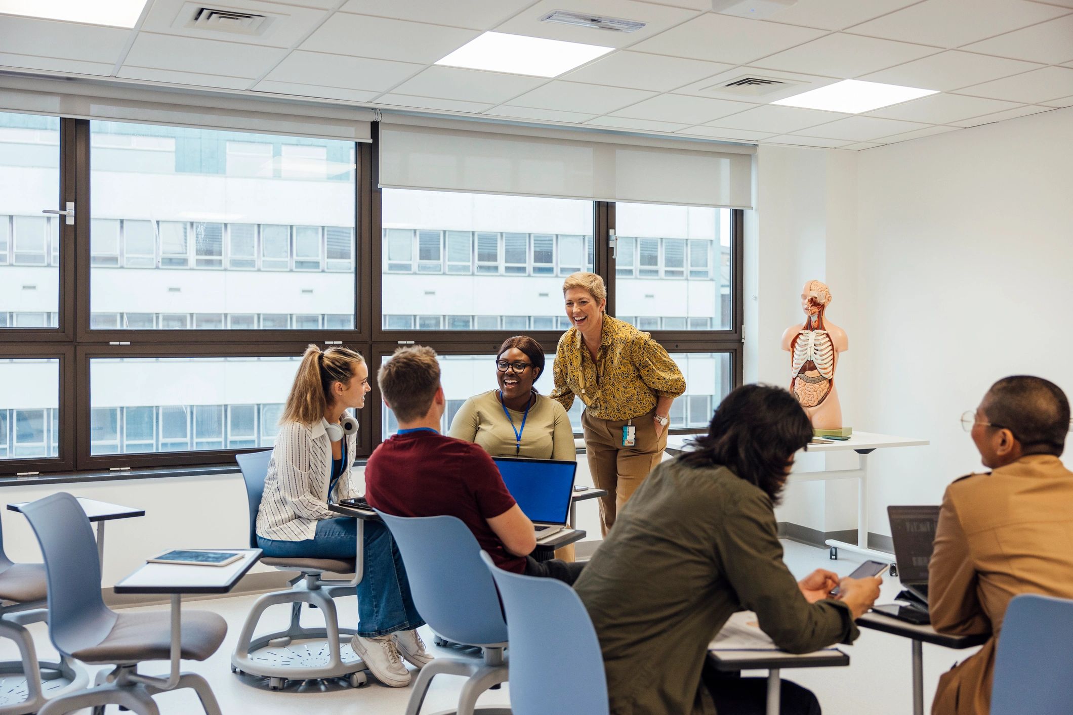 Students learning together in a classroom
