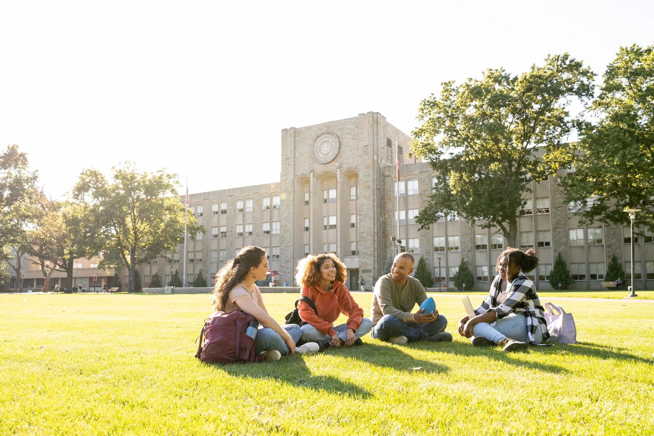 University students connecting on campus