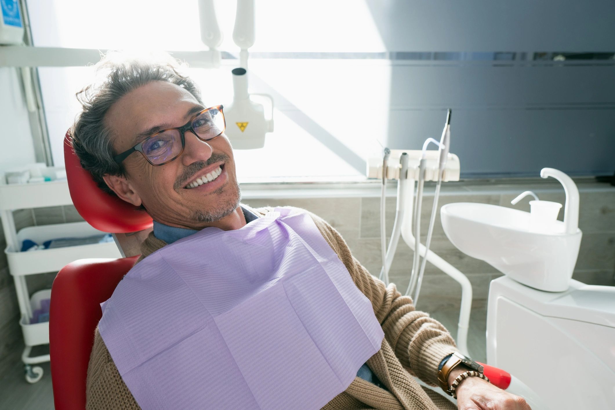 Patient smiling after dental treatment