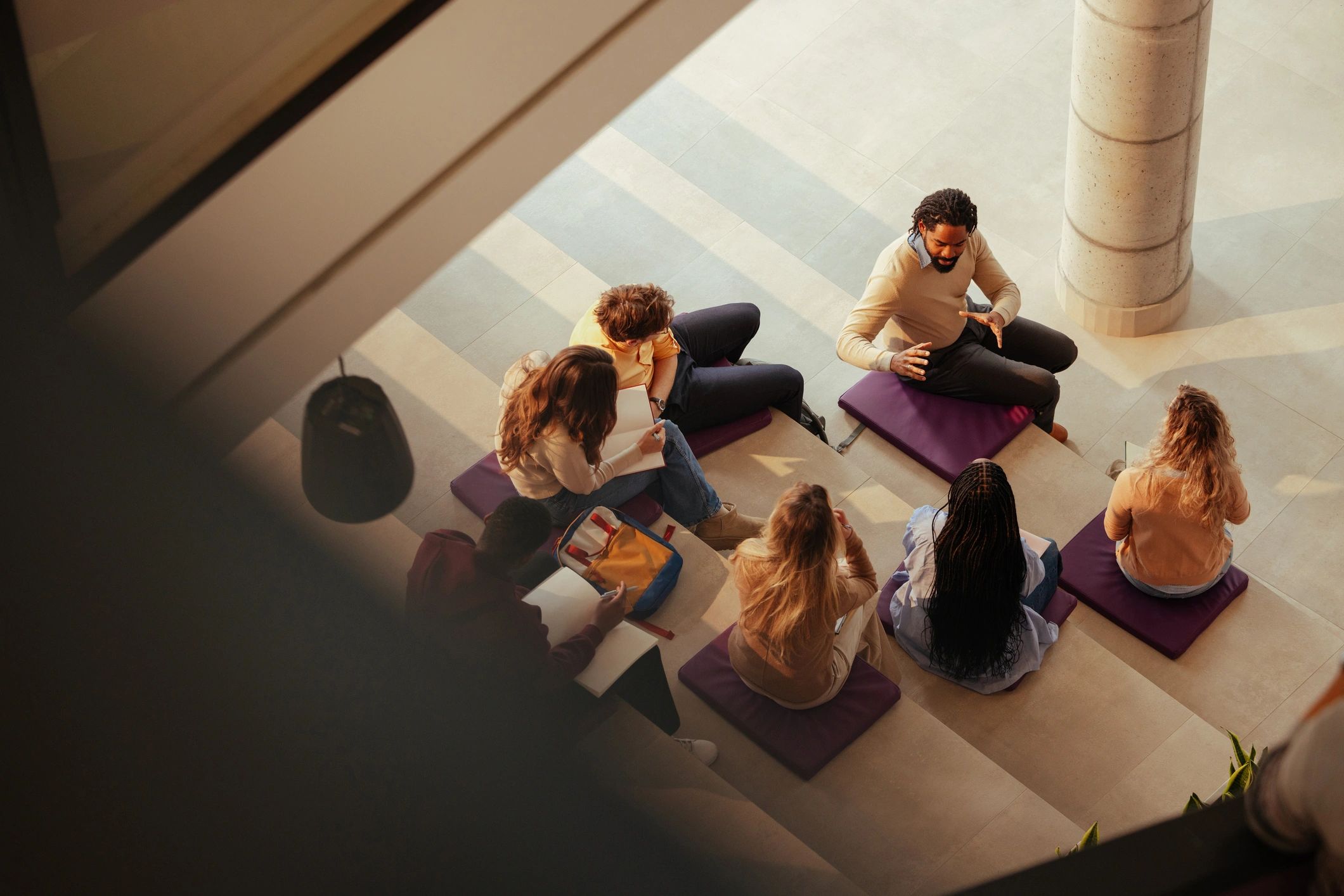 University students listening during a classroom lecture